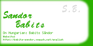 sandor babits business card