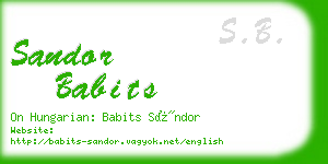 sandor babits business card